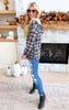 Smokey Blue Plaid Hoodie Top - Final Sale