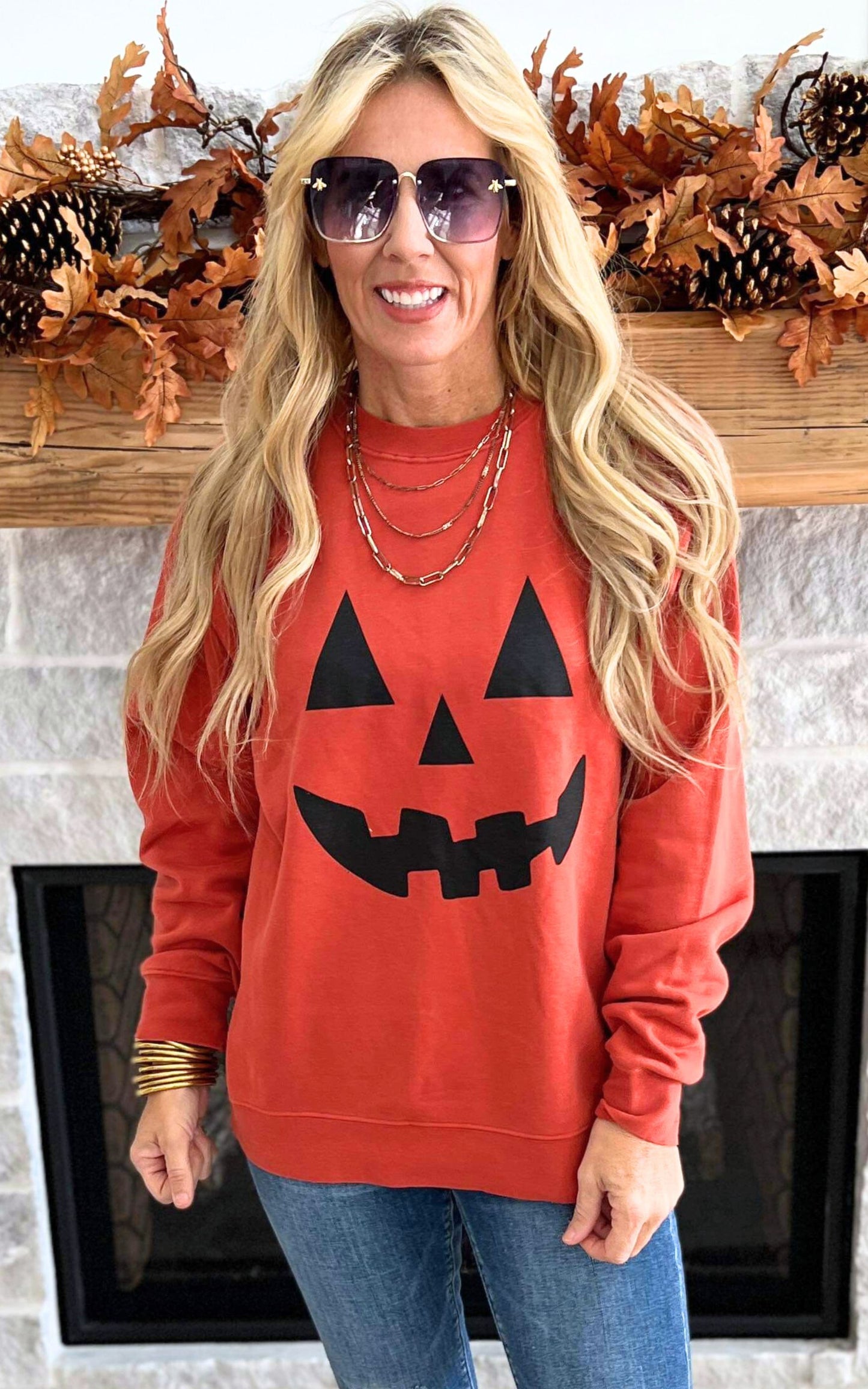 Get Pumpkin Faced Crewneck Sweatshirt** - Final Sale