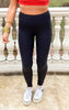 Black Jacquard Ribbed High-Waisted Leggings | MONO B - Final Sale