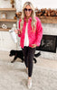 Hot Pink Button Down Quilted Jacket