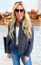 Charcoal Zipper Jacket | Staccato