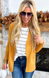 Our Favorite Boyfriend Cardigan - Mustard