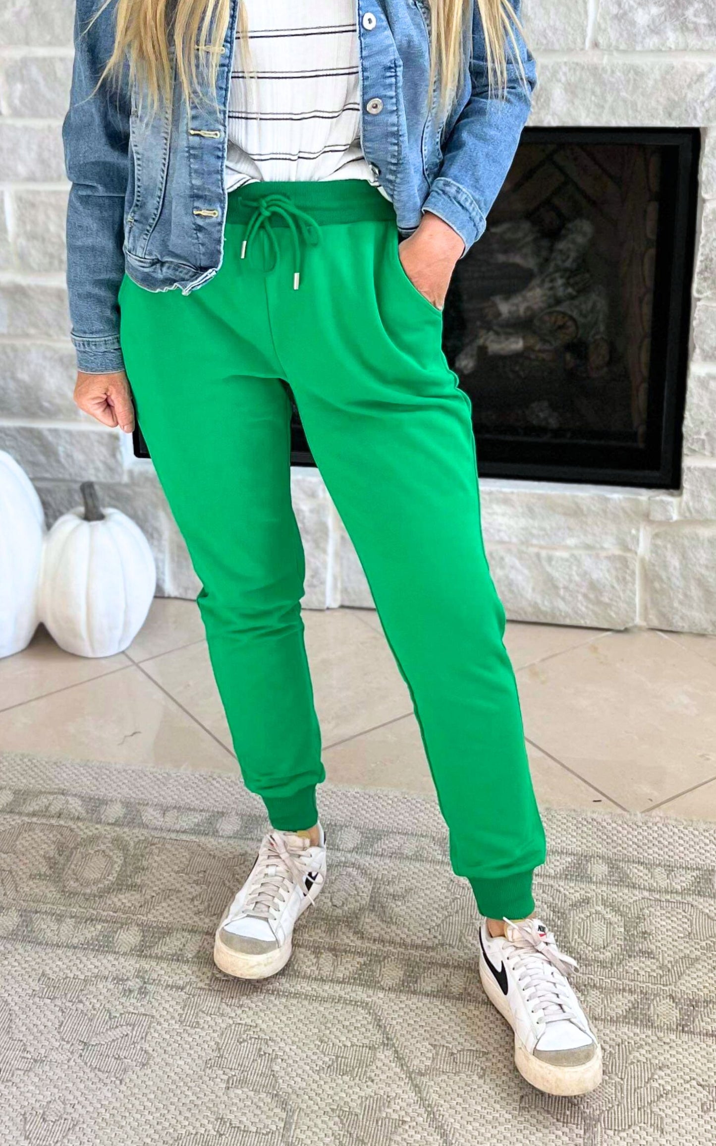 Kelly Green High Waisted Joggers