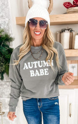 Autumn Babe Pigment Dyed Graphic Sweatshirt