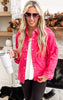 Hot Pink Button Down Quilted Jacket