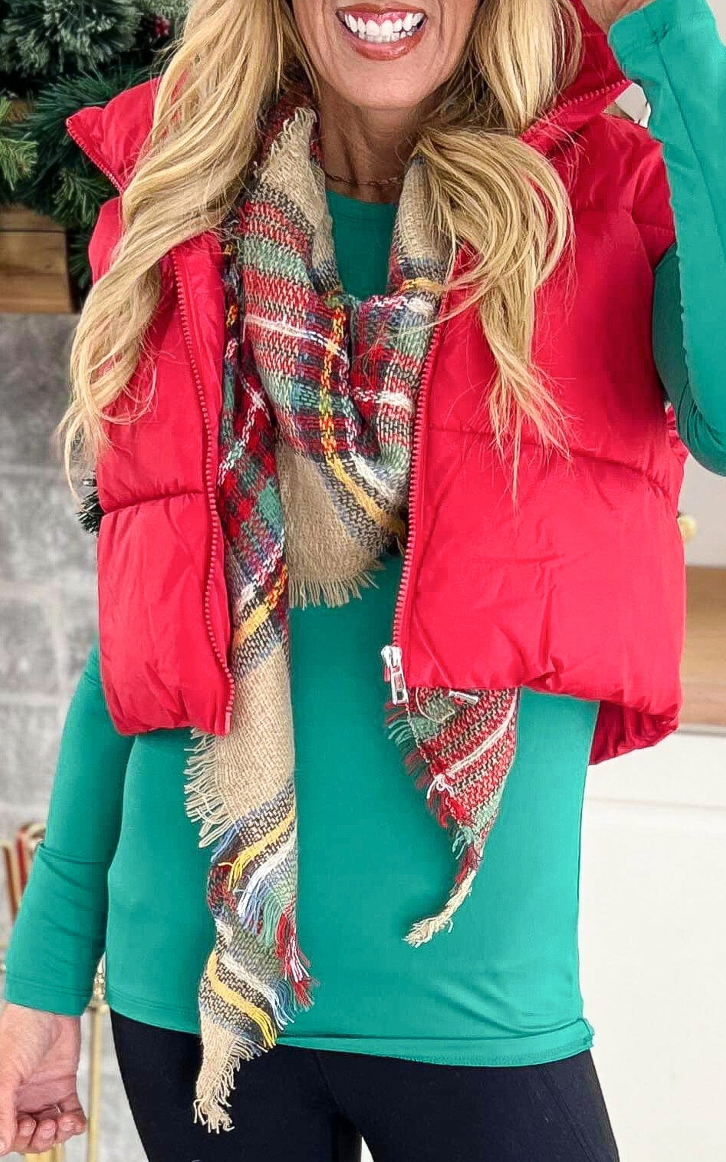 Classic Plaid Triangle Blanket Scarf - Final Sale