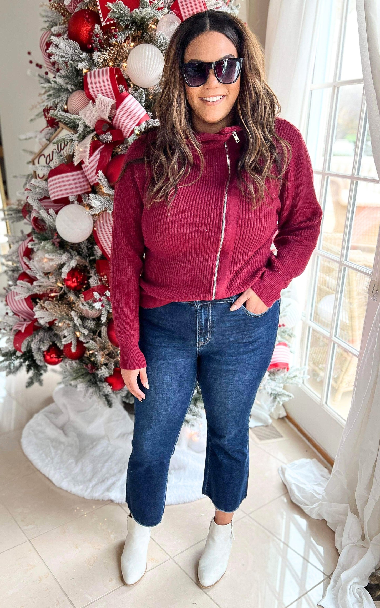 Wrap Up in Our Favorite Burgundy Sweater Jacket - Final Sale