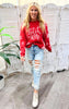 Let It Snow Red Sweater -Final Sale