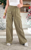 Olive Mineral Washed Cargo Pants - Final Sale