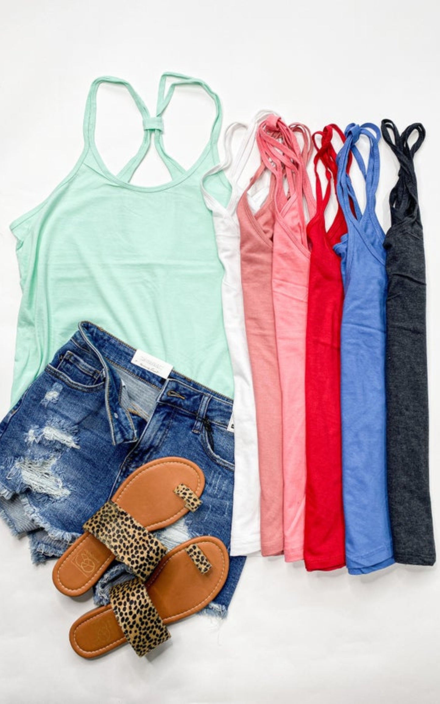 Strappy Tank Top w/ T-Back - Final  Sale*