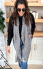 Grey Open Knit Oblong Scarf