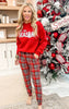 Red Plaid Butter Soft Joggers