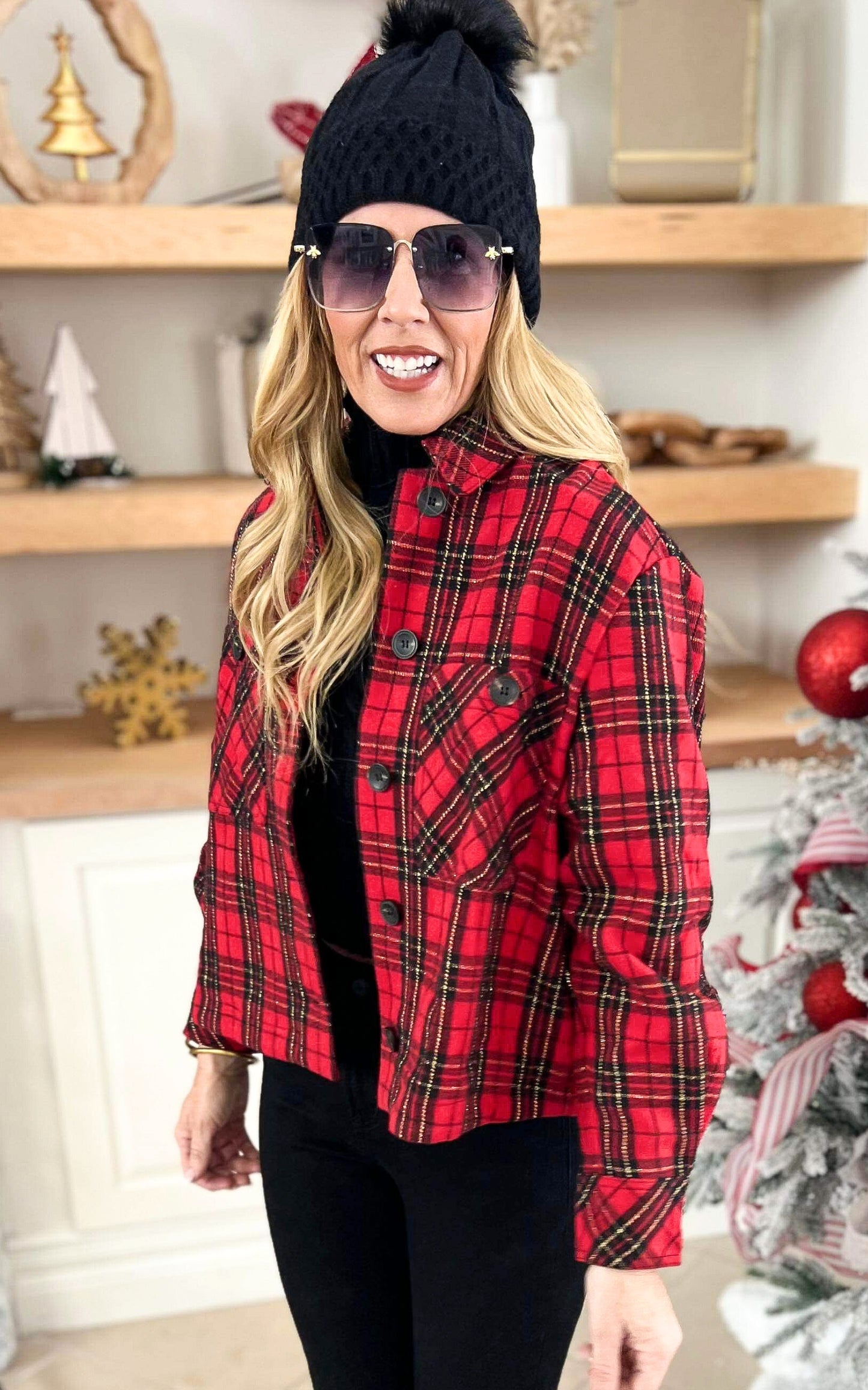 Red Christmas Plaid Jacket