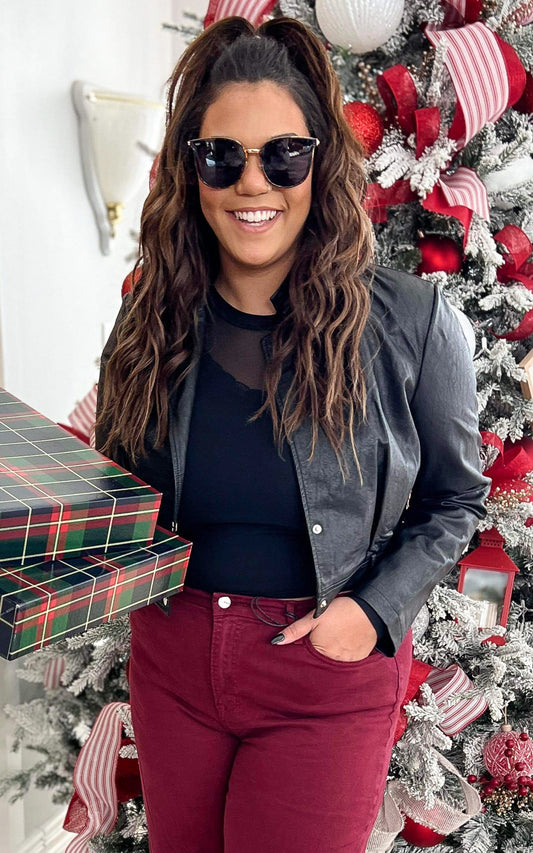 Black Crop Vegan Blazer - Final Sale