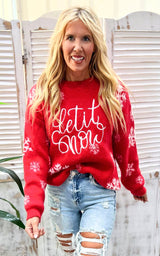 Let It Snow Red Sweater