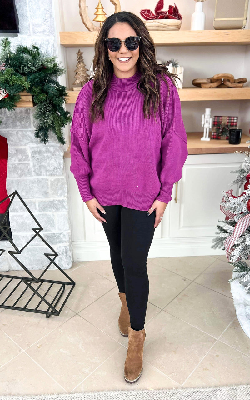 The Monica Side Slit Oversized Sweater, Part 3 - Final Sale