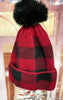 Buffalo Plaid Pom Pom Beanie**