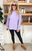 Lavender Textured Mock Neck Sweatshirt