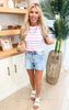 High Waist Fray Hem Cut Off Dad Denim Shorts (REG/CURVY) | Judy Blue - Final Sale