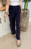 Black Cinched Mineral Wash Cargo Joggers - Final Sale