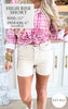 High Rise Bone Garment Dyed Denim Shorts (REG/CURVY) | Judy Blue - Final Sale