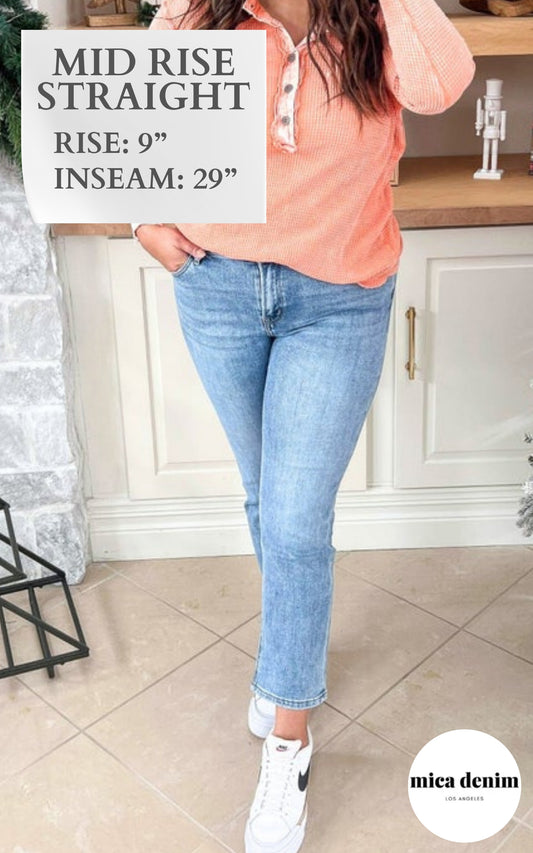 Mid Rise Straight Denim Jean -Mica - Final Sale