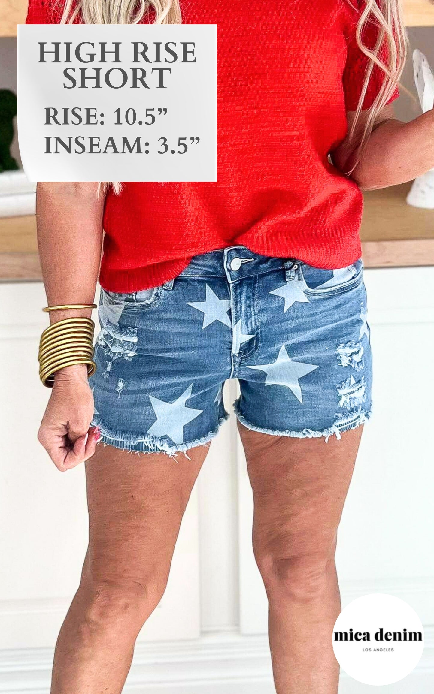 The American Flag Star Denim Short | MICA - Final Sale