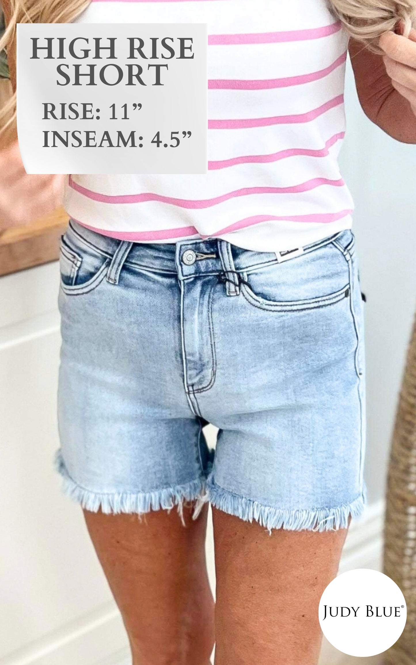 High Waist Fray Hem Cut Off Dad Denim Shorts (REG/CURVY) | Judy Blue - Final Sale