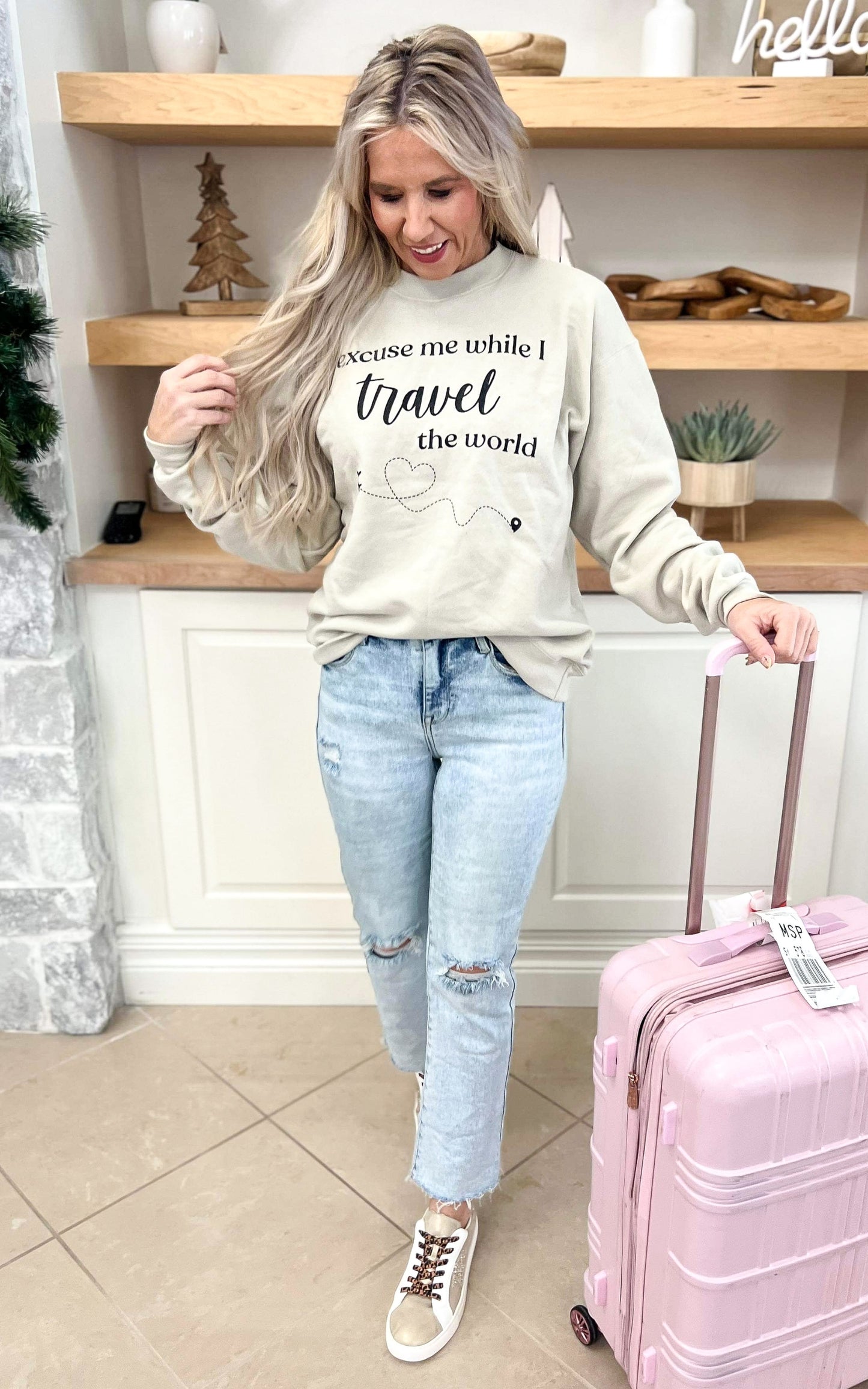 Travel the World Crewneck Sweatshirt**