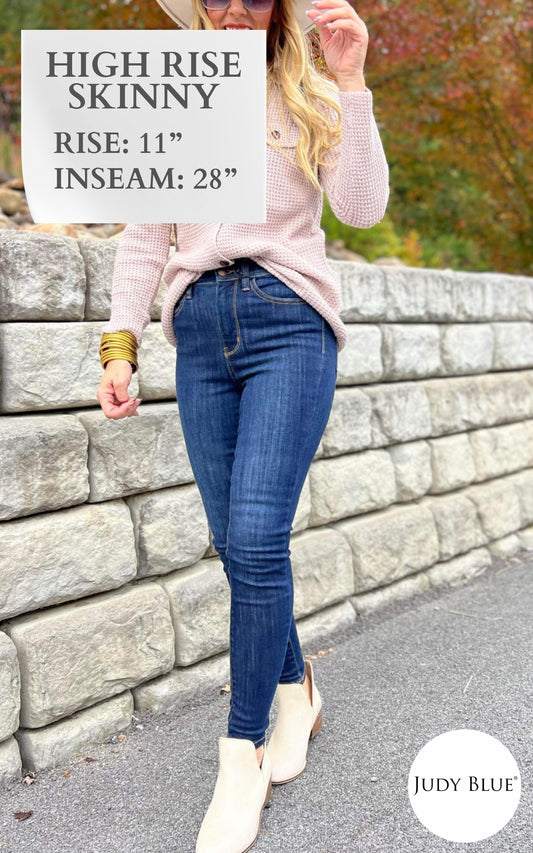 High Waist w/ Phone Yoke Seam Skinny Denim Jeans - Judy Blue - Final Sale