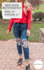 Mid Rise Buffalo Plaid Destroy Patches Boyfriend Cuff Denim Jeans | Judy Blue** - Final Sale