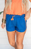 Everyday Shorts - Blue & Orange Drawstring Shorts - Final Sale