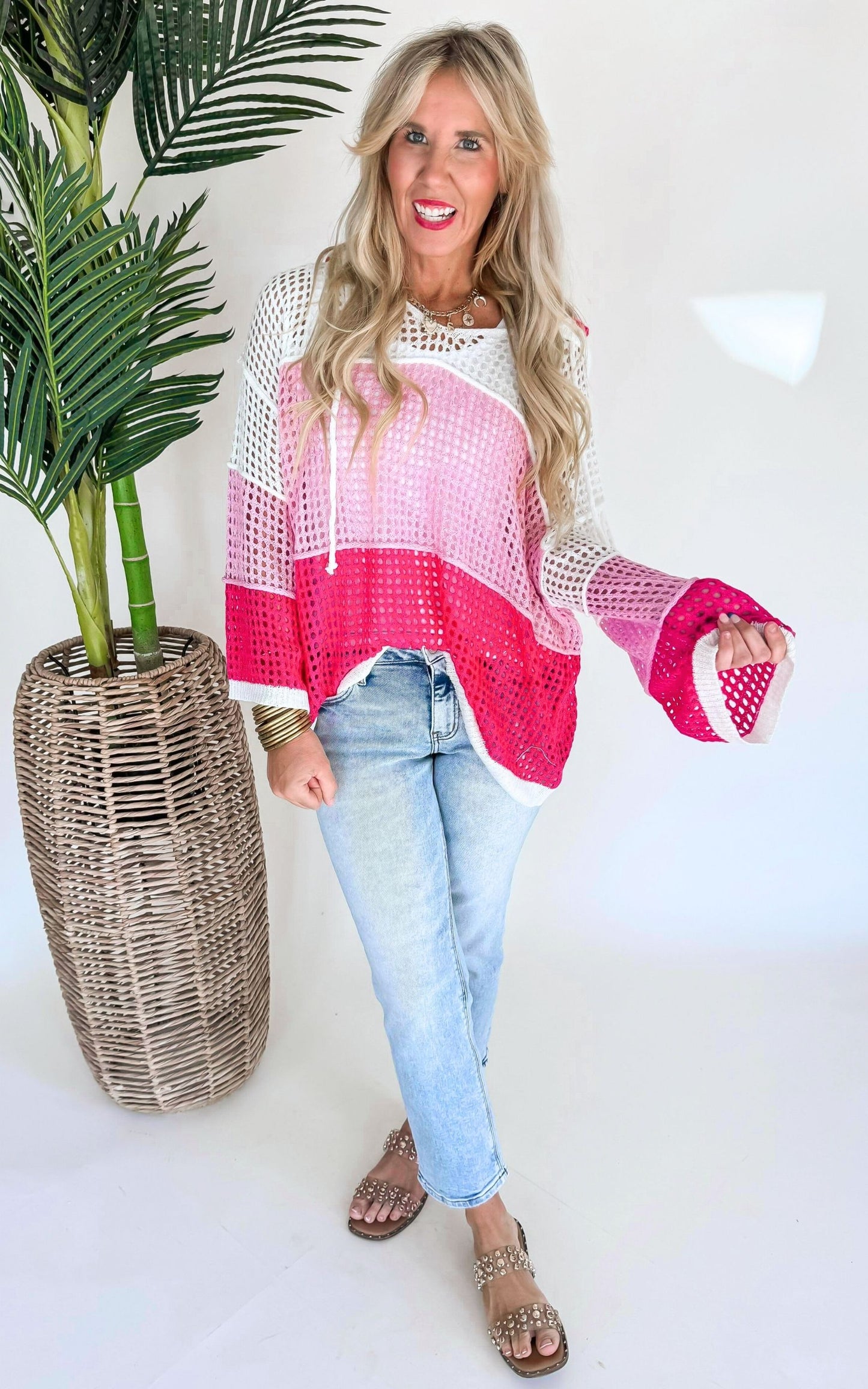 Oversized Knit Color Block Sweater by POL - Final Sale