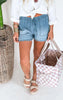 A Touch of Denim High Waisted Solid Woven Shorts - Final Sale