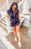 Butter Short Sleeve Quarter Zip Romper - Final Sale