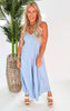 Chambray Back Lace Up Asymmetrical Jumpsuit - Final Sale