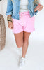 Lets Sparkle High Waisted Solid Knit Shorts - Final Sale