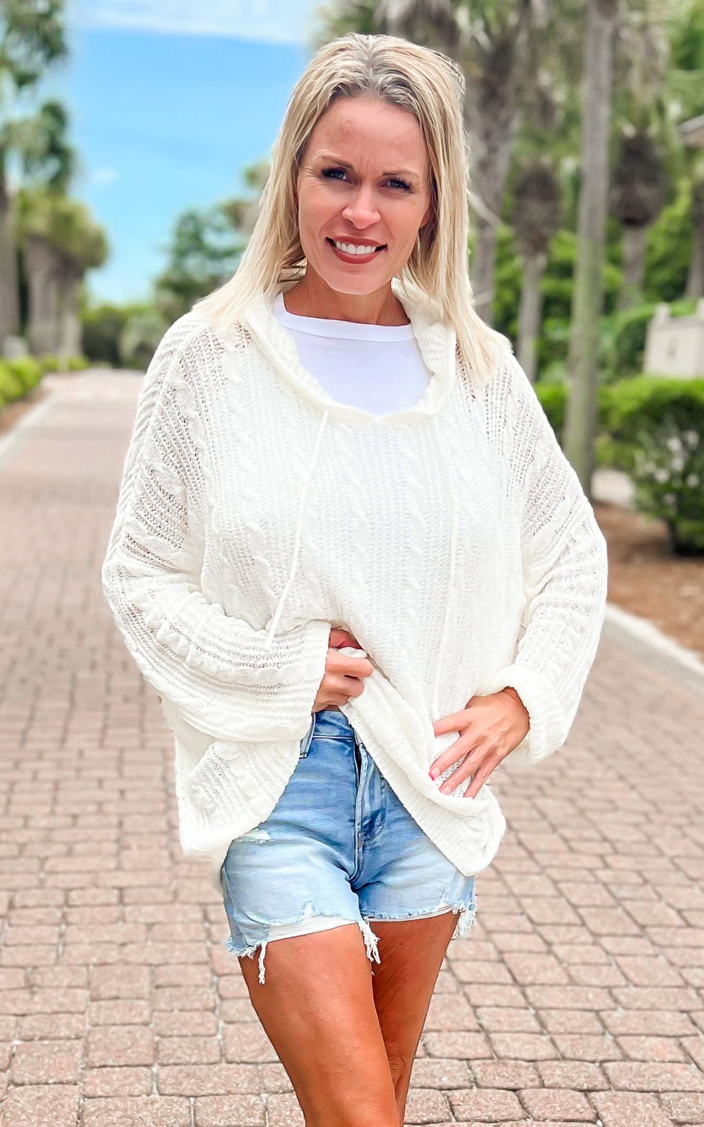 Miramar Beach Long Sleeve Cable Knit Sweater - Final Sale