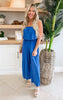 Dutch Blue Strapless Wide-leg Jumpsuit