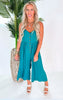 Jade Button Down Crepe Jumpsuit - Final Sale