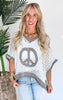 POL - Oversized Peace Sign Knit Top Sweater