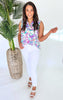 The Lizzy Pineapple Express Sleeveless Blouse Top - Final Sale