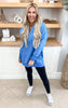 Ocean Blue Never Take Off Button Front Tunic Hoodie with Pockets by Salty Wave