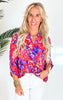 The Lizzy Watercolor Blouse Top - Final Sale