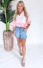 Pink Laguna Long Sleeve Tie Dye Woven Top - Final Sale