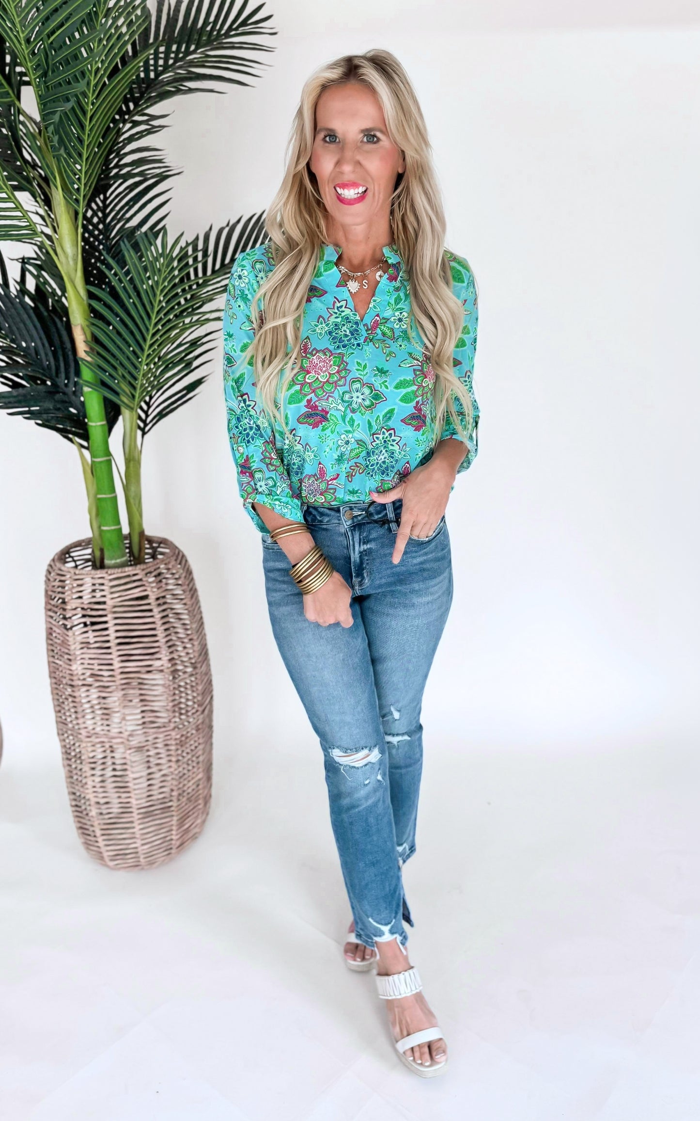 The Lizzy True Beauty Floral Blouse Top - Final Sale