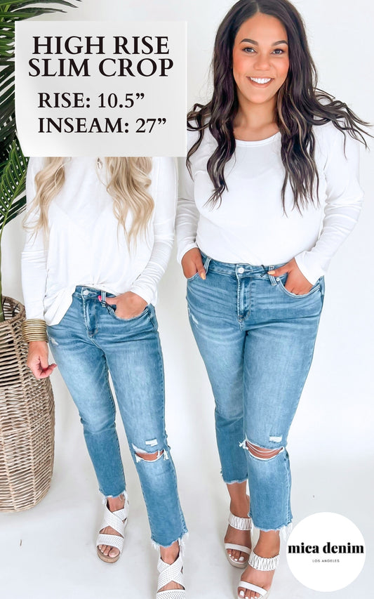 The Haven High Rise Slim Crop Denim Jean | Mica