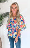 multi color Spring Floral Kimono Top