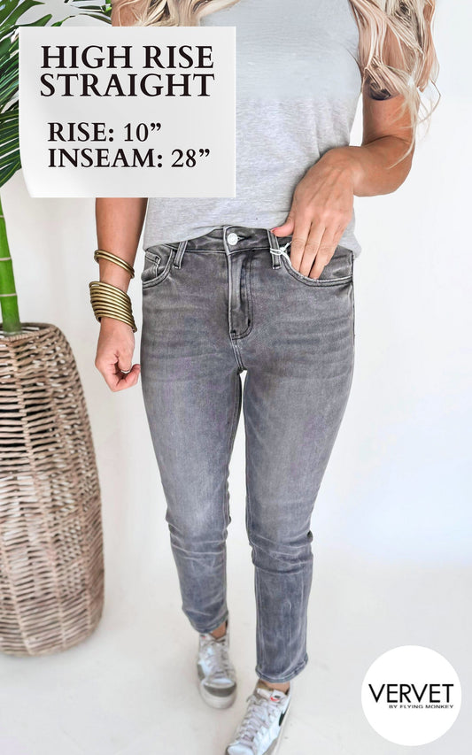 Lovervet | Awesome High Rise Crop Slim Straight Denim Jeans - Final Sale