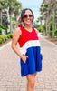 Liberty Bound Colorblock Patriotic Romper - Final Sale